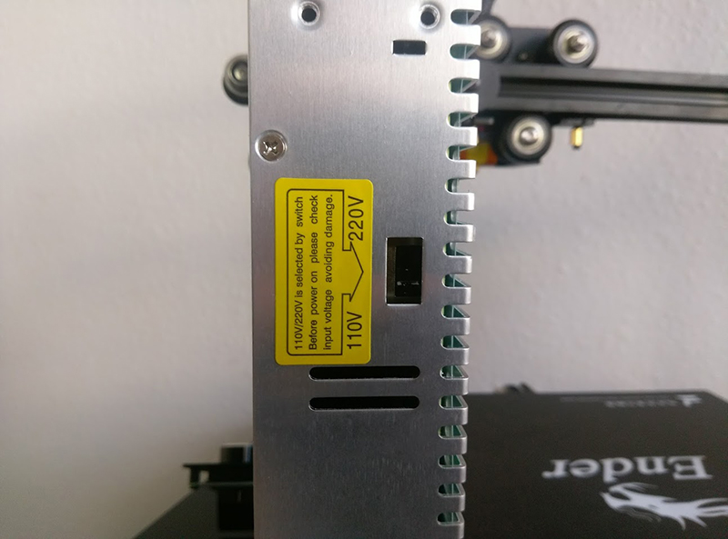 Creality Ender 3 Assembly - Power Supply Voltage