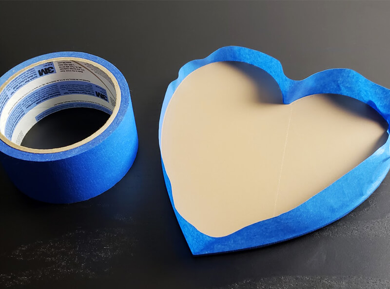 Masking a 3D Printed Heart for Flock