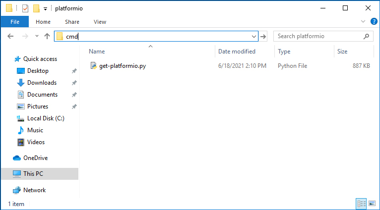 Download the PlatformIO install script