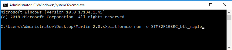 Start the PlatformIO compiler from command line